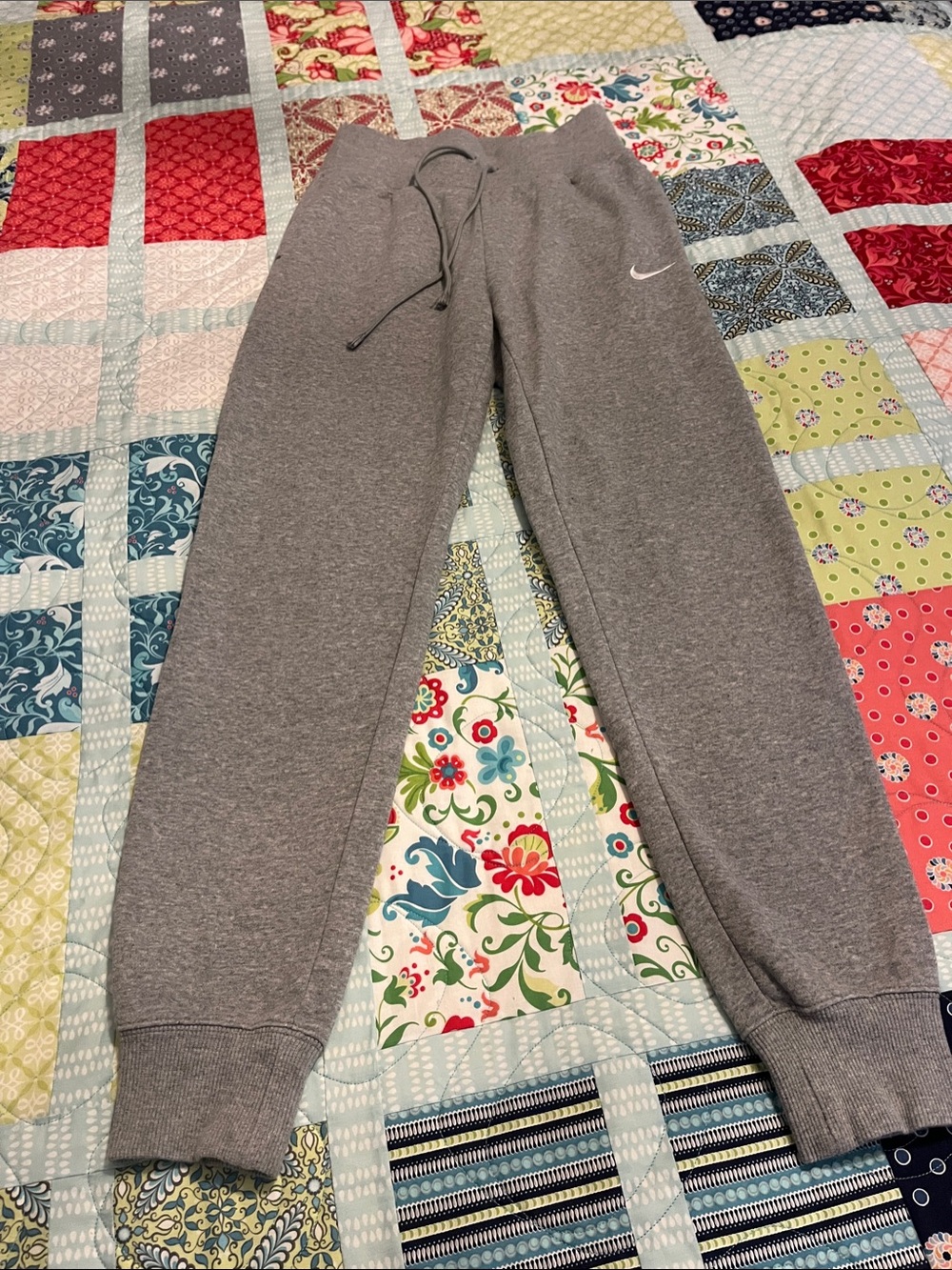 Nike Gray Fleece Joggers with Swoosh